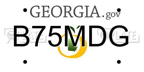 B75MDG Georgia License Plate