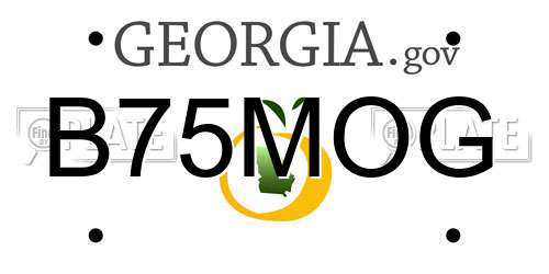B75MOG Georgia License Plate