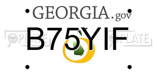 B75YIF Georgia License Plate