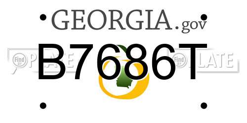 B7686T Georgia License Plate