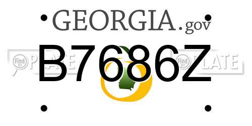 B7686Z Georgia License Plate