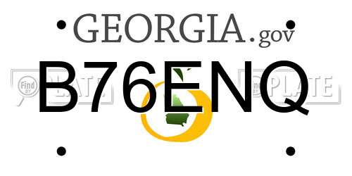 B76ENQ Georgia License Plate