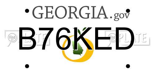B76KED Georgia License Plate