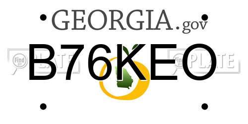 B76KEO Georgia License Plate