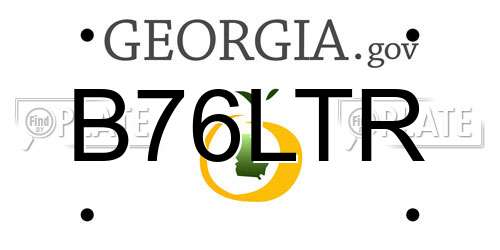 B76LTR Georgia License Plate