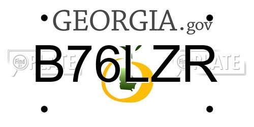 B76LZR Georgia License Plate