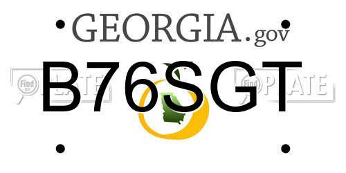 B76SGT Georgia License Plate