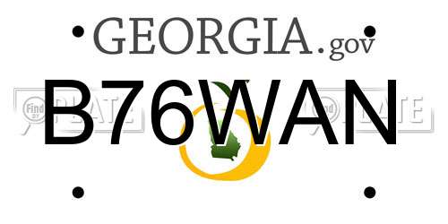 B76WAN Georgia License Plate