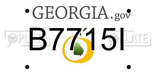 B7715I Georgia License Plate