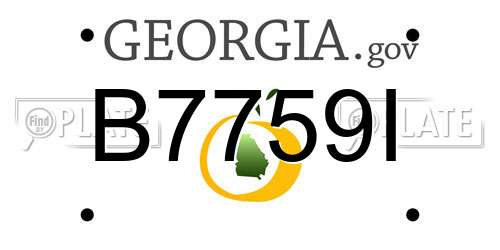 B7759I Georgia License Plate