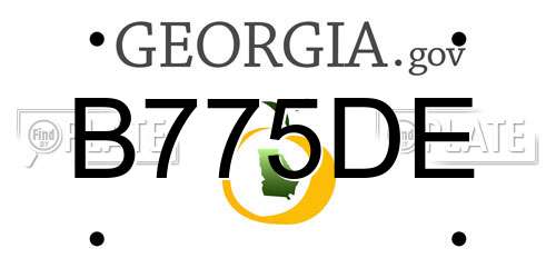 B775DE Georgia License Plate