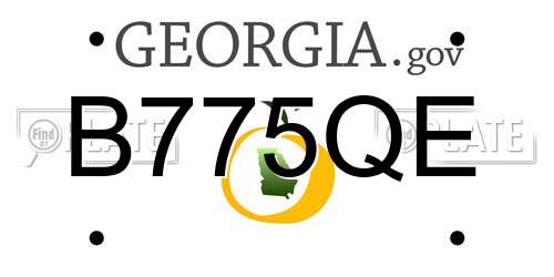 B775QE Georgia License Plate