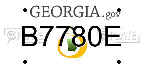 B7780E Georgia License Plate