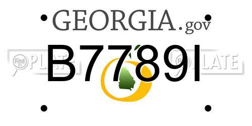 B7789I Georgia License Plate