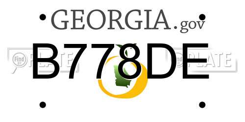 B778DE Georgia License Plate