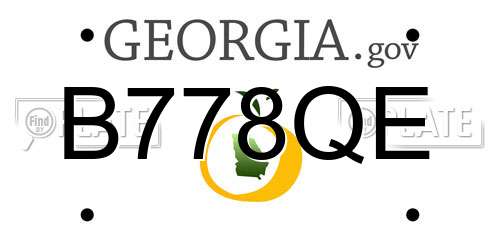 B778QE Georgia License Plate