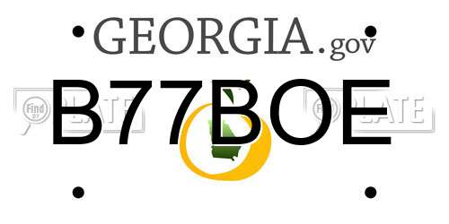 B77BOE Georgia License Plate