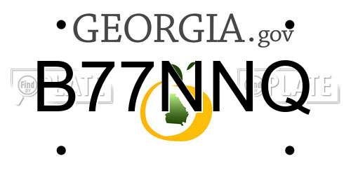 B77NNQ Georgia License Plate
