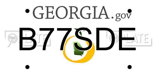 B77SDE Georgia License Plate