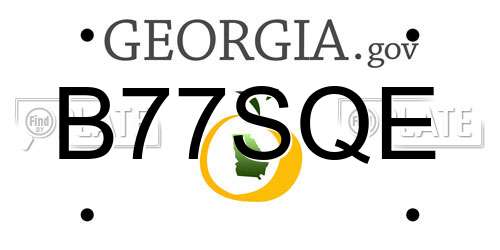 B77SQE Georgia License Plate
