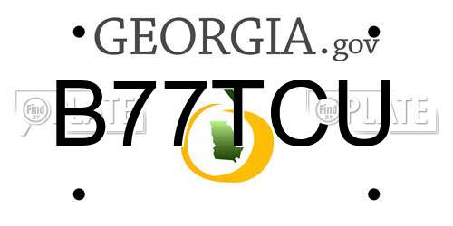B77TCU Georgia License Plate