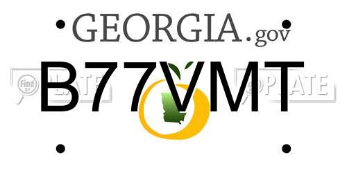 B77VMT Georgia License Plate