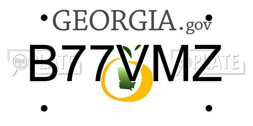 B77VMZ Georgia License Plate