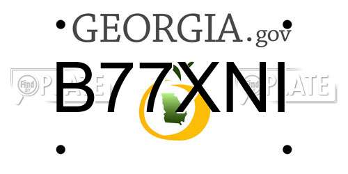 B77XNI Georgia License Plate