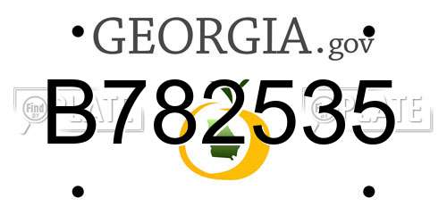 B782535 Georgia License Plate