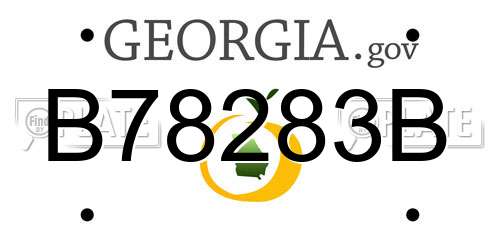 B78283B Georgia License Plate