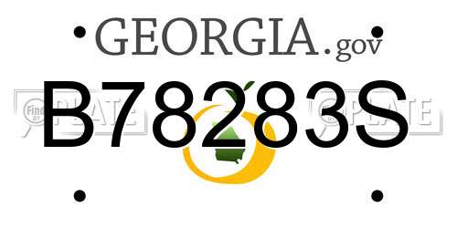 B78283S Georgia License Plate
