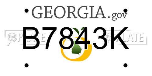 B7843K Georgia License Plate