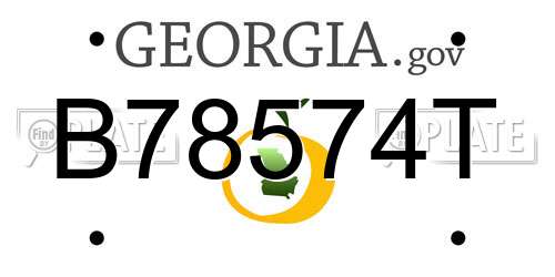 B78574T Georgia License Plate