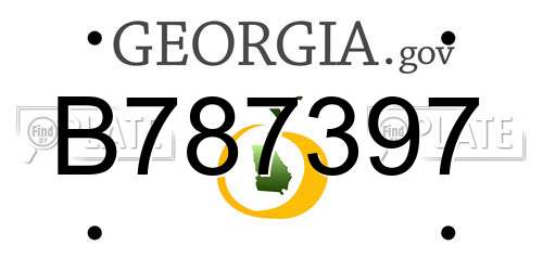 B787397 Georgia License Plate
