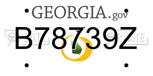 B78739Z Georgia License Plate