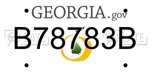B78783B Georgia License Plate