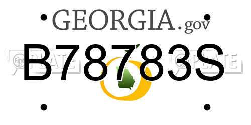 B78783S Georgia License Plate