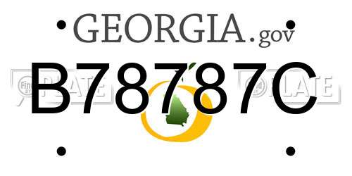 B78787C Georgia License Plate