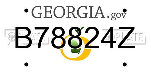B78824Z Georgia License Plate