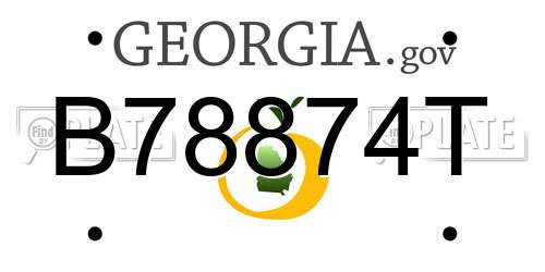 B78874T Georgia License Plate