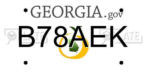 B78AEK Georgia License Plate