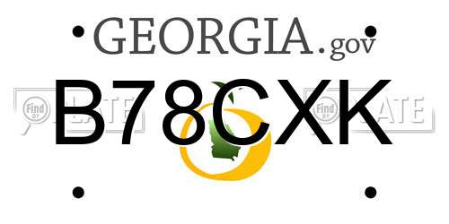 B78CXK Georgia License Plate