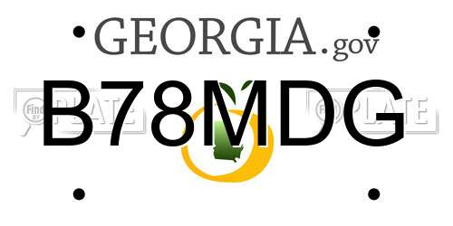 B78MDG Georgia License Plate