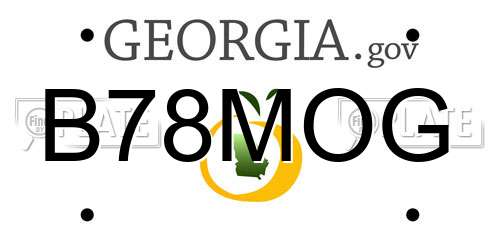B78MOG Georgia License Plate