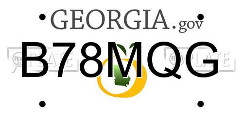 B78MQG Georgia License Plate