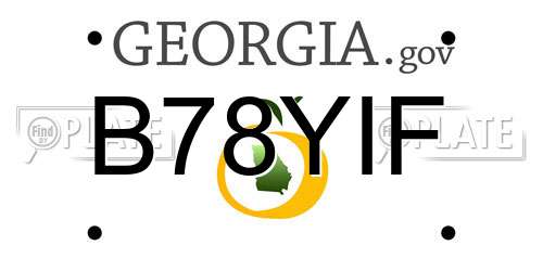 B78YIF Georgia License Plate