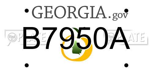 B7950A Georgia License Plate