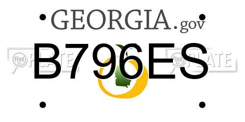 B796ES Georgia License Plate