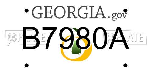 B7980A Georgia License Plate