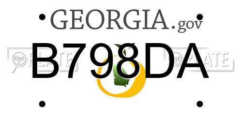 B798DA Georgia License Plate